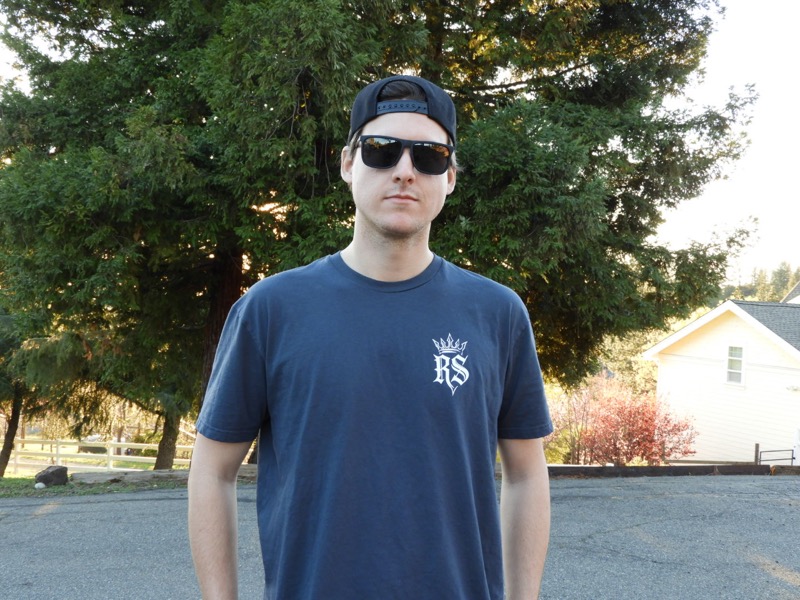 Young model wearing RS snapback hat