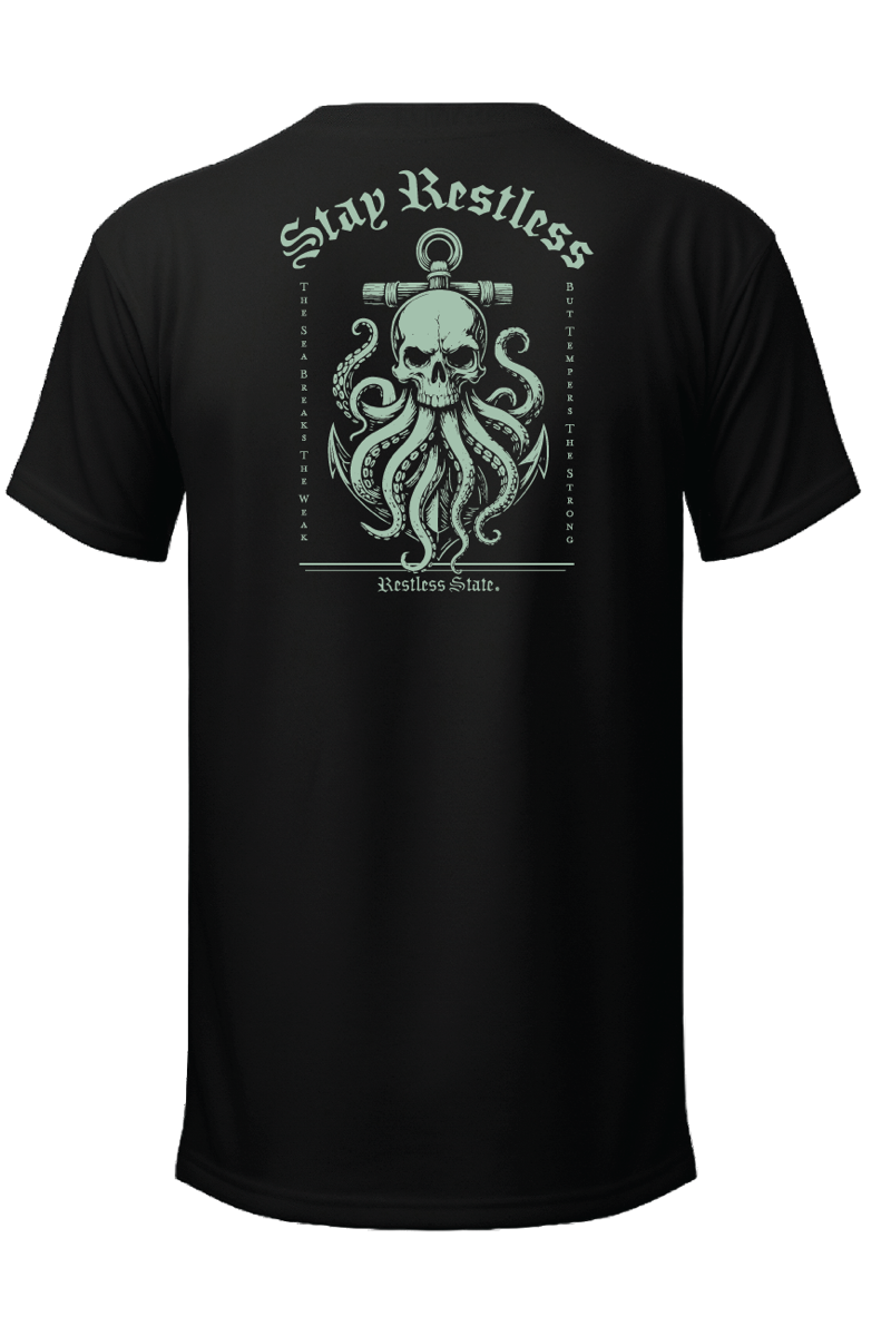 Stay Restless Kraken tee back design